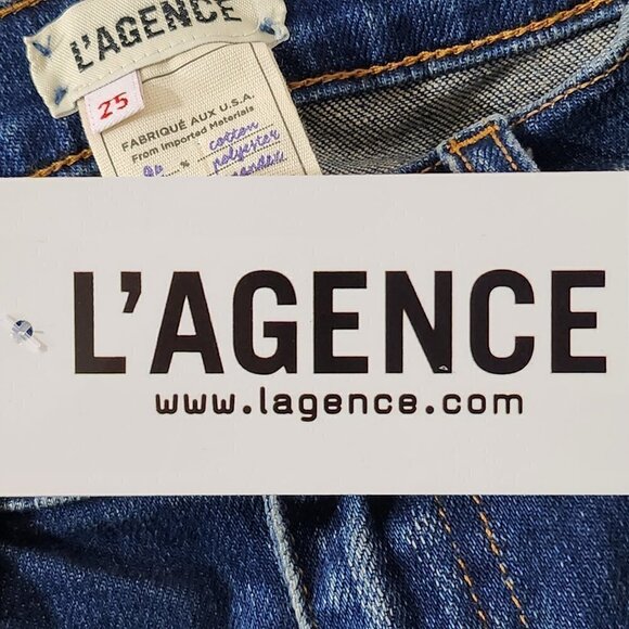 2/$50 L'Agence Blue Distressed Jeans Size 25 - Picture 4 of 5